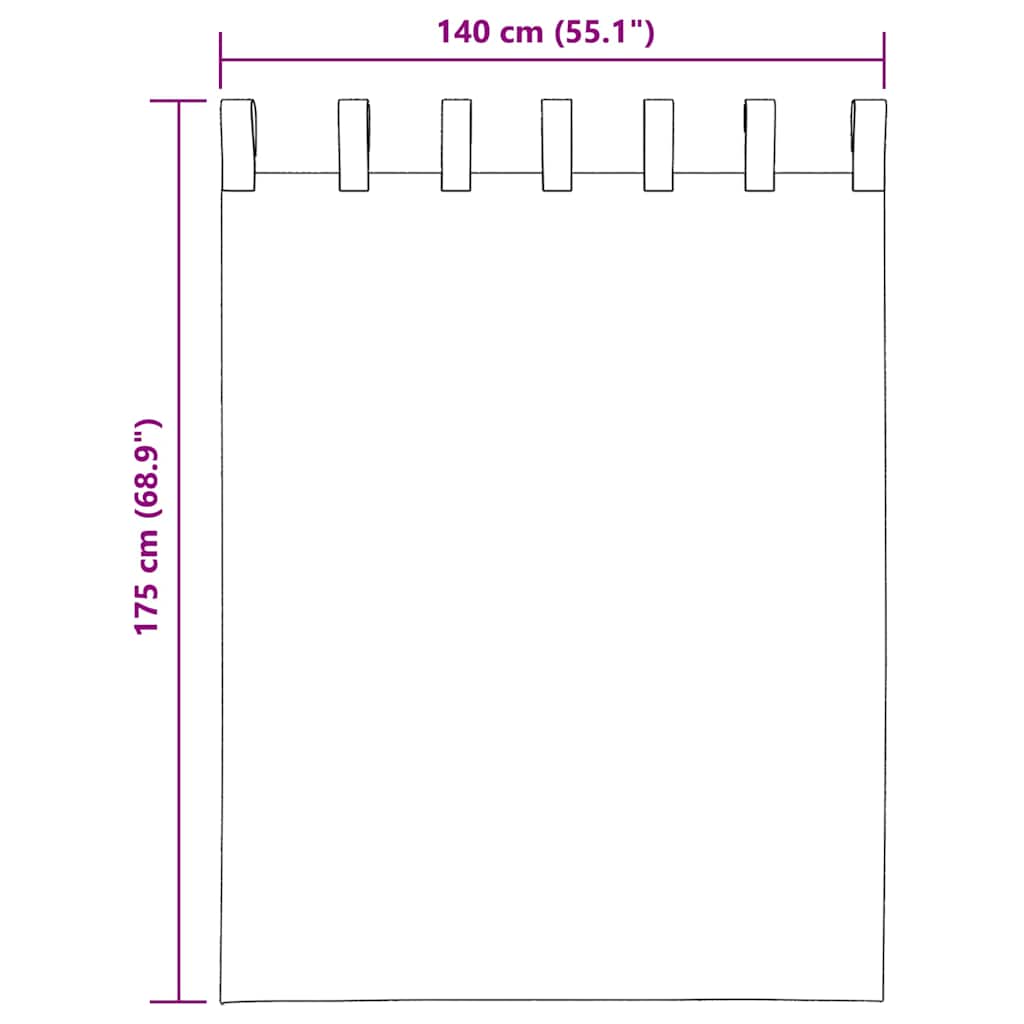 Voile zavjese s petljama 2 kom. tirkizne 140x175 cm