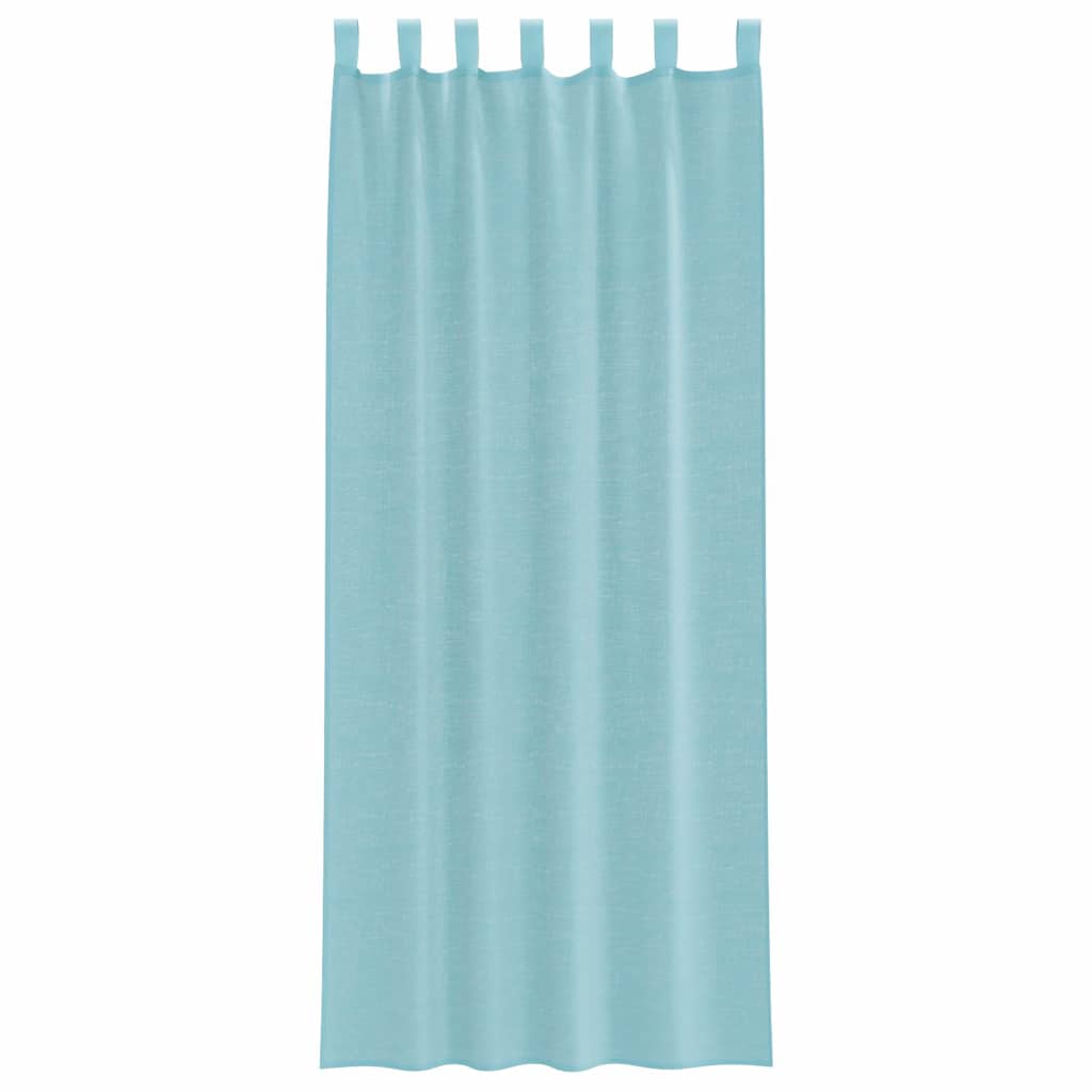 Voile zavjese s petljama 2 kom. tirkizne 140x260 cm