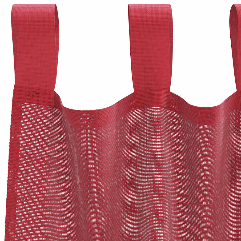 Voile zavjese s petljama 2 kom. vinsko crvene 140x140 cm
