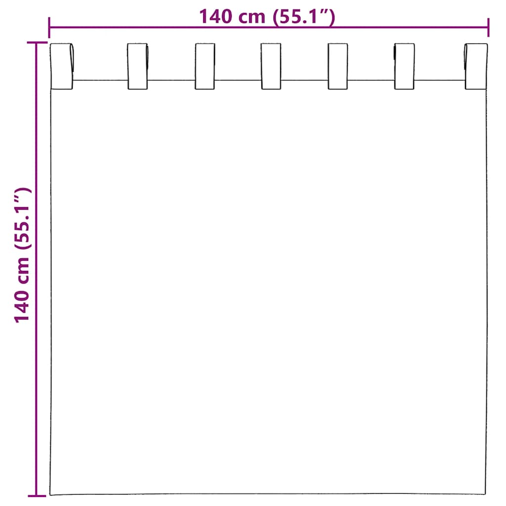 Voile zavjese s petljama 2 kom. vinsko crvene 140x140 cm