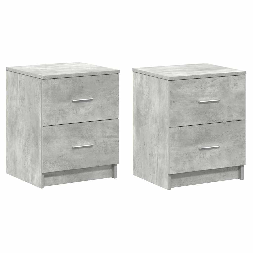 Noćni ormarići 2 kom s 2 ladice betonsko sive boje 40x36x50 cm