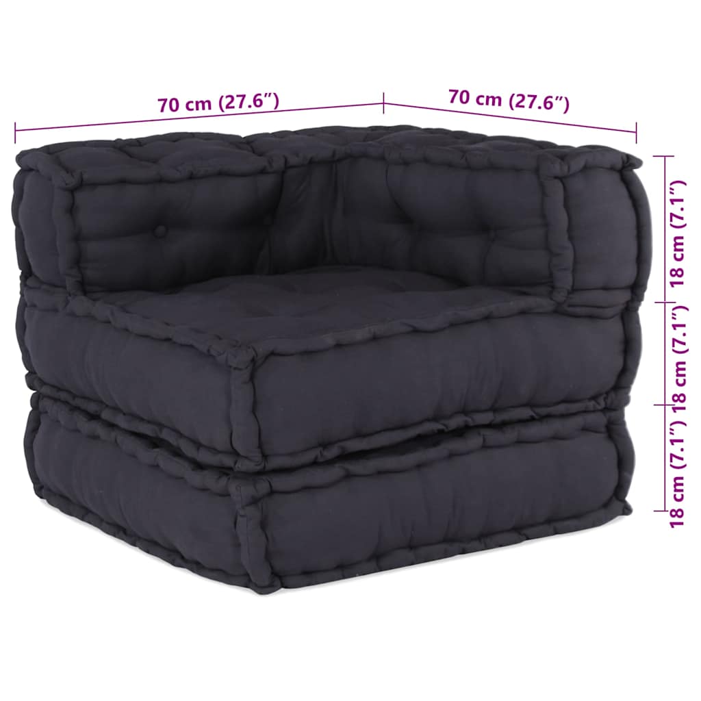 Modularna sofa Antracit 70x70x54 Tkanina