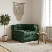 Modularna sofa zelena 70x70x54 tkanina