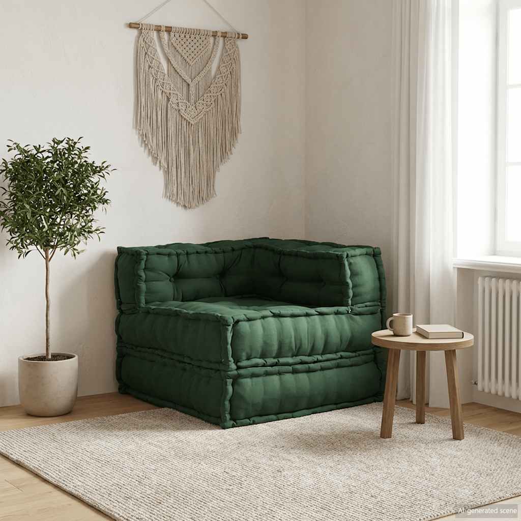 Modularna sofa zelena 70x70x54 tkanina