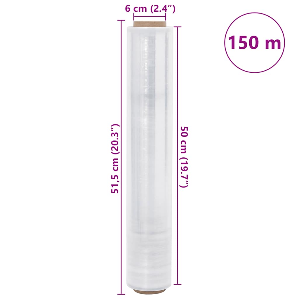 Stretch folija 2 kom prozirna 17 μm 50 cm x 150 m