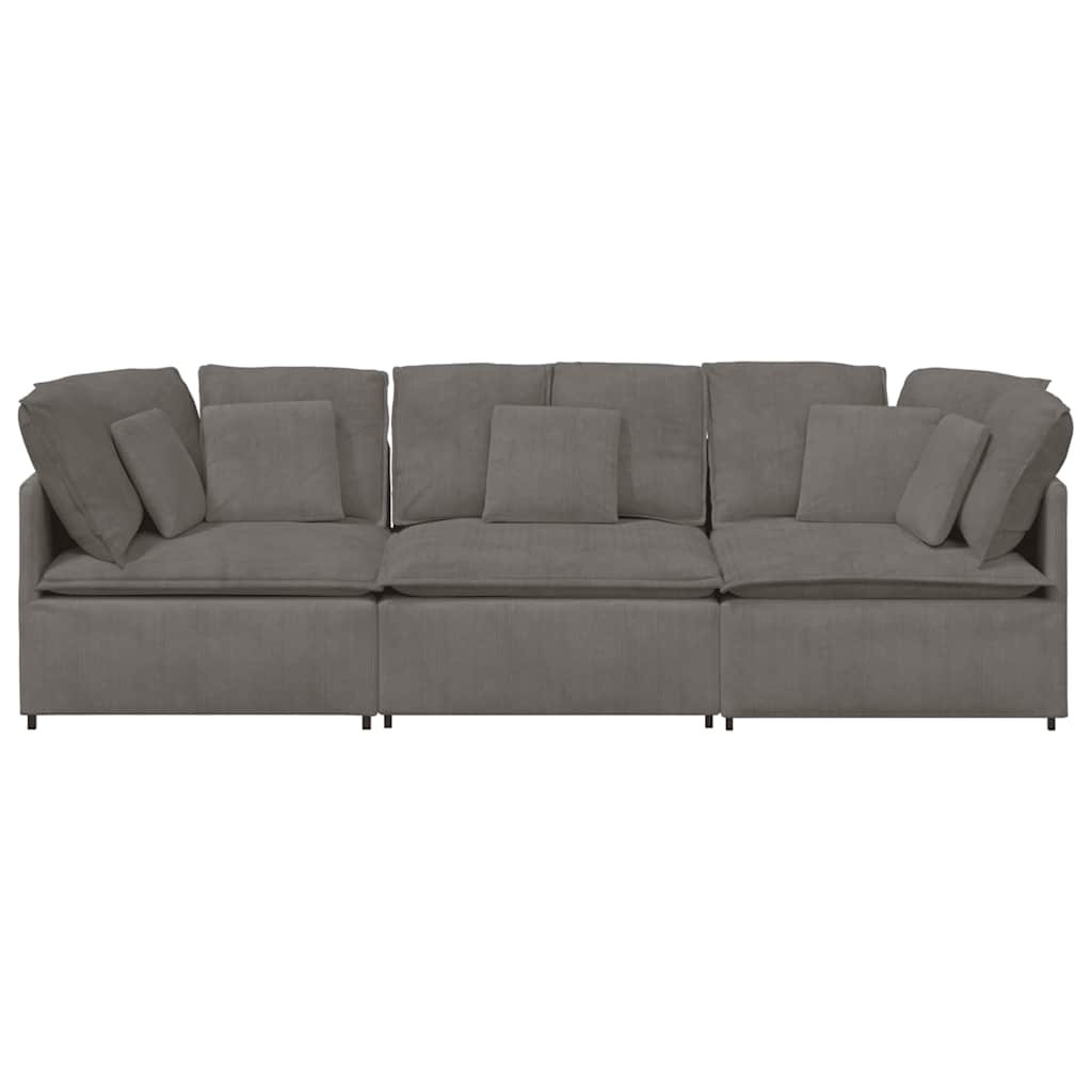 Modularna sofa s jastucima, korduro tkanina, svijetlo siva