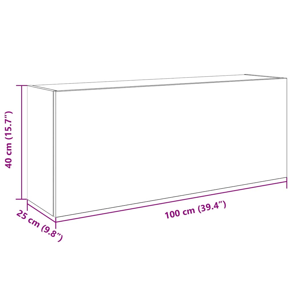 Kupaonski zidni ormarić sonoma hrast 100x25x40 cm izrađeno drvo
