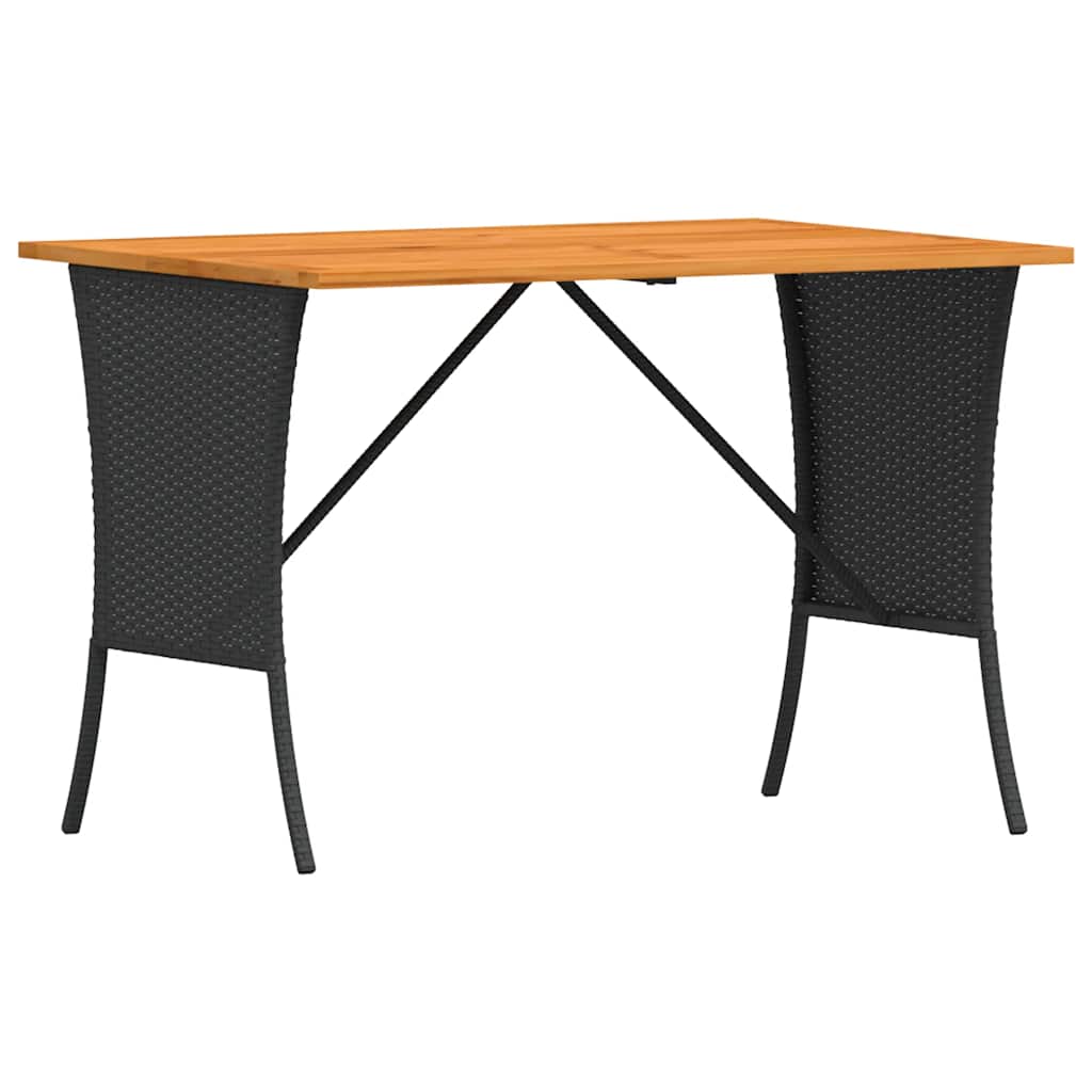 Vrtni stol s pločom od akacije crne boje 105x75x72 cm poliratan