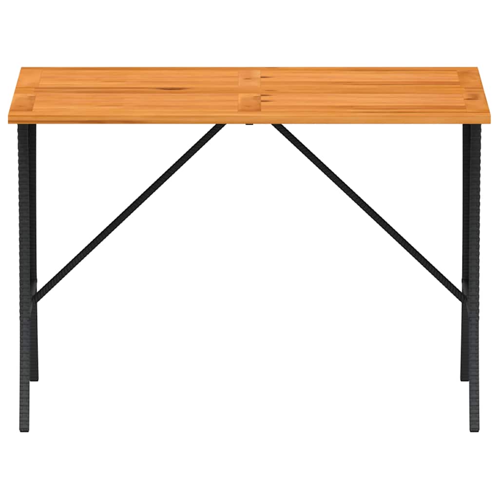 Vrtni stol s pločom od akacije crne boje 105x75x72 cm poliratan