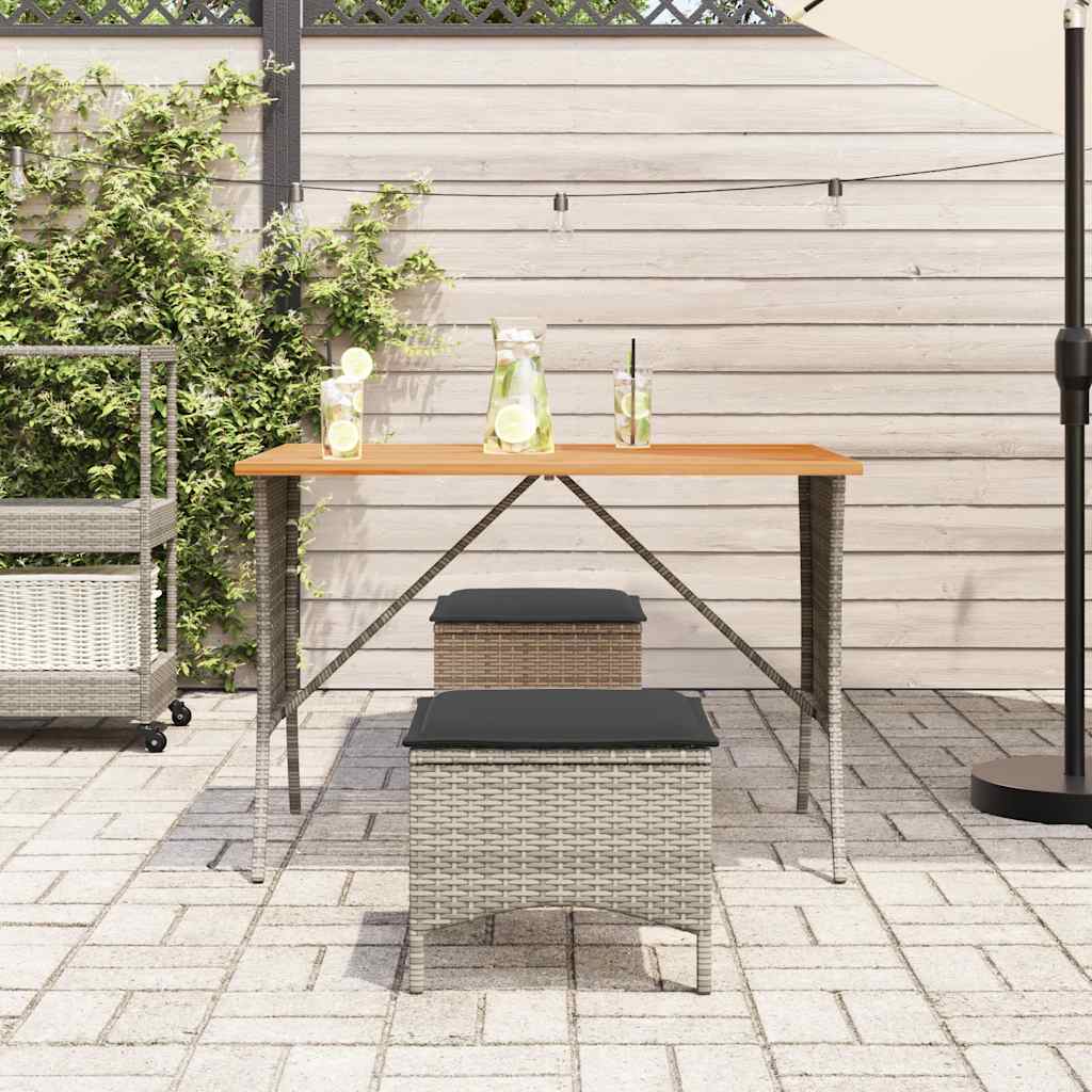 Vrtni stol s pločom od akacijevog drva sivi 105x75x72 cm poliratan