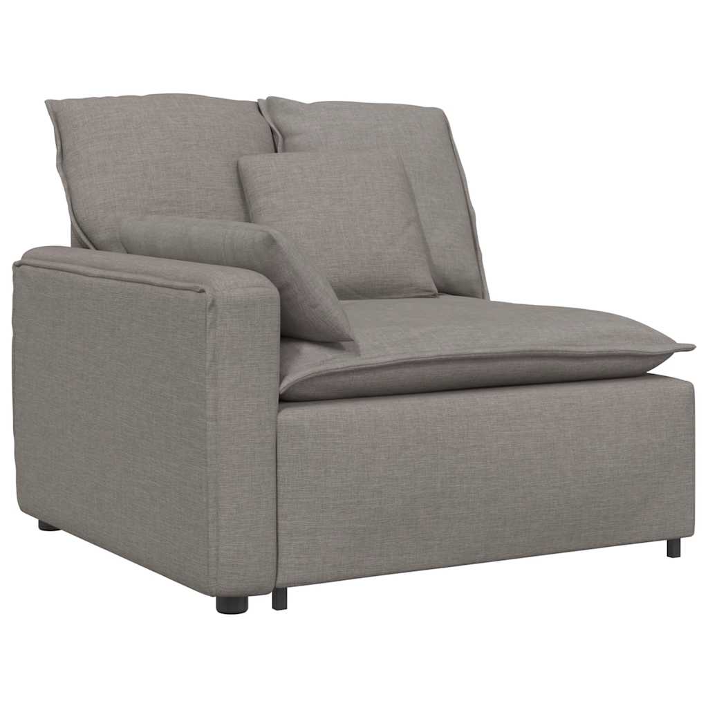Modularni kauč s naslonom za ruke i jastucima, taupe 100 cm