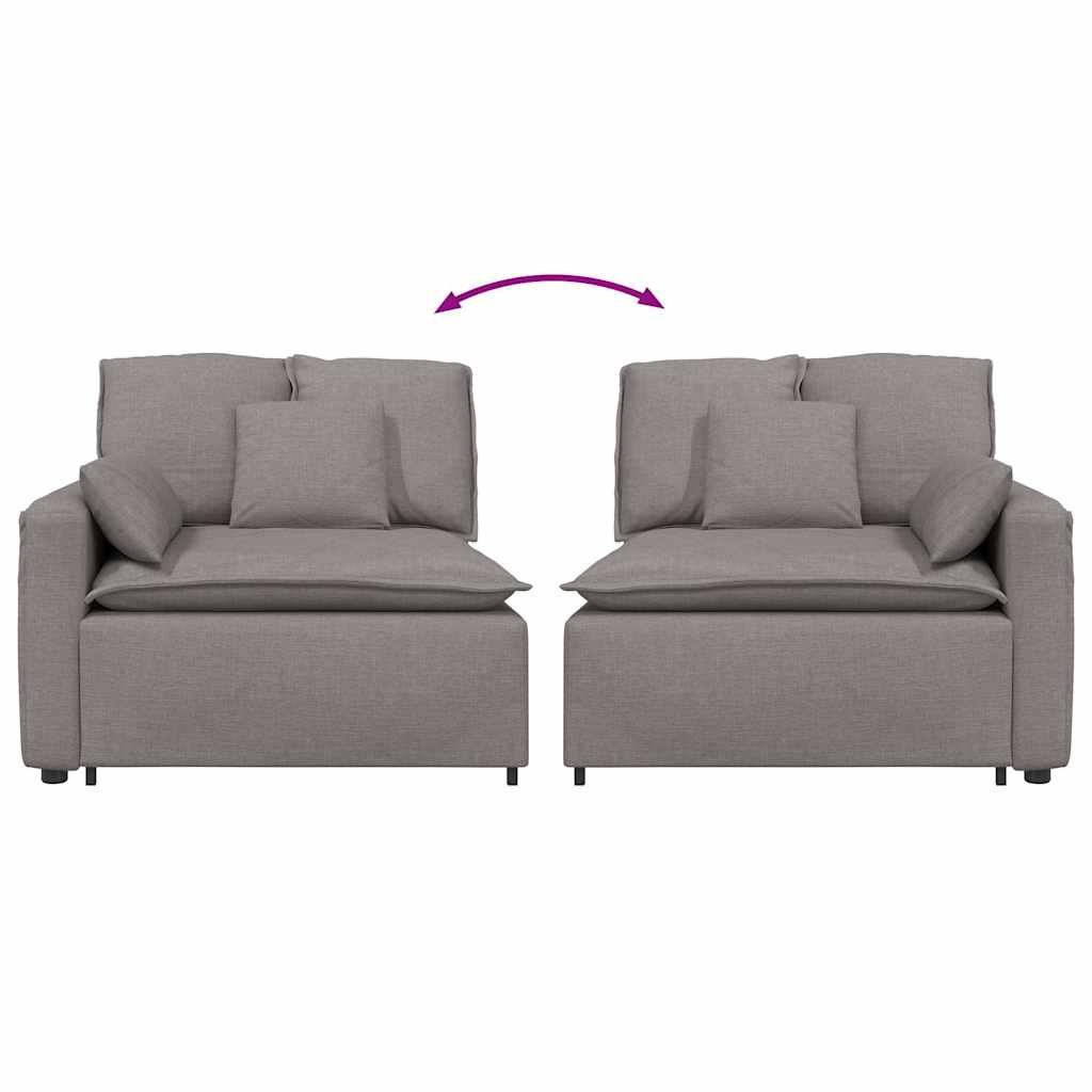 Modularni kauč s naslonom za ruke i jastucima, taupe 100 cm