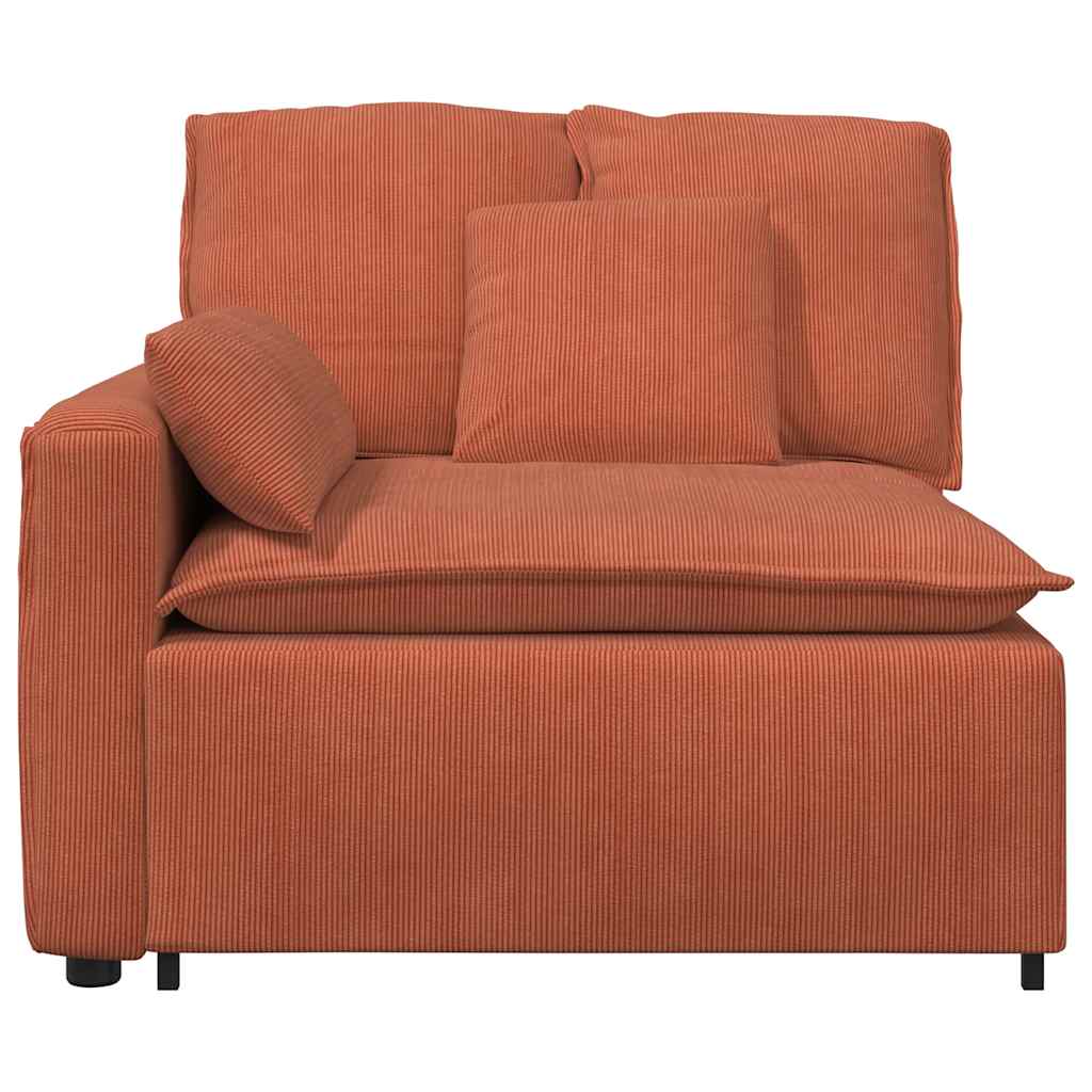 Modularni kauč s naslonom za ruke i jastucima, crveno-narančasti, 100 cm