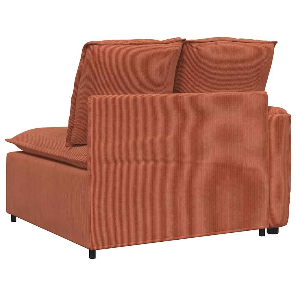 Modularni kauč s naslonom za ruke i jastucima, crveno-narančasti, 100 cm