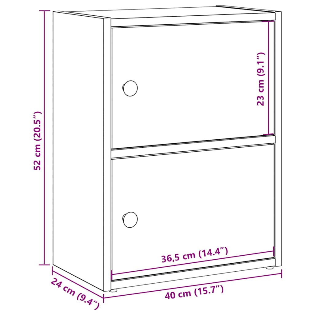 Regal za knjige boja hrasta 40x24x52 cm od konstruiranog drva