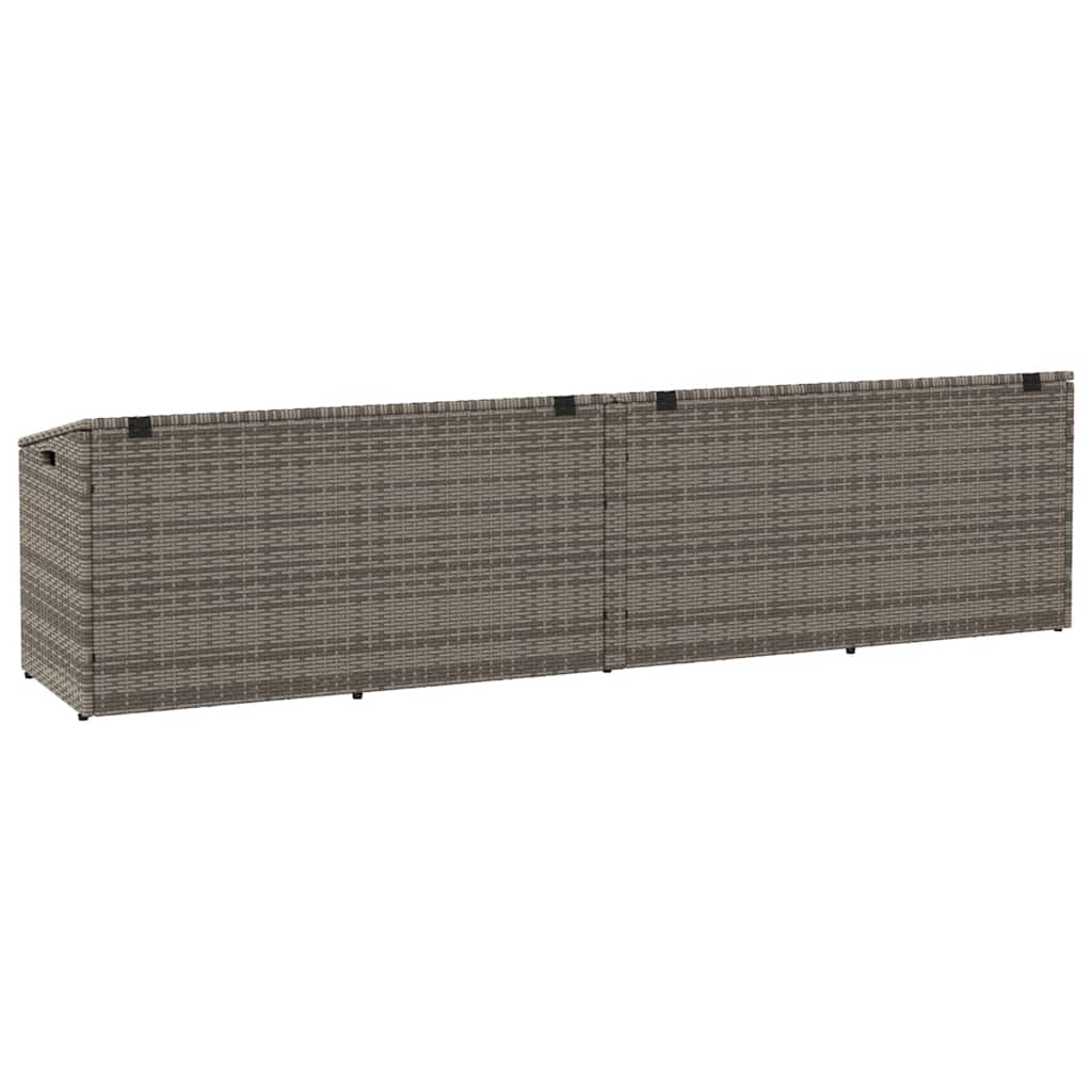 Vrtna kutija za pohranu siva 220x50x58 cm poli ratan