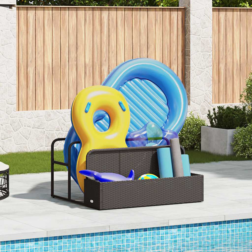Plovak za bazen Crni 110x100x57 cm Poli ratan