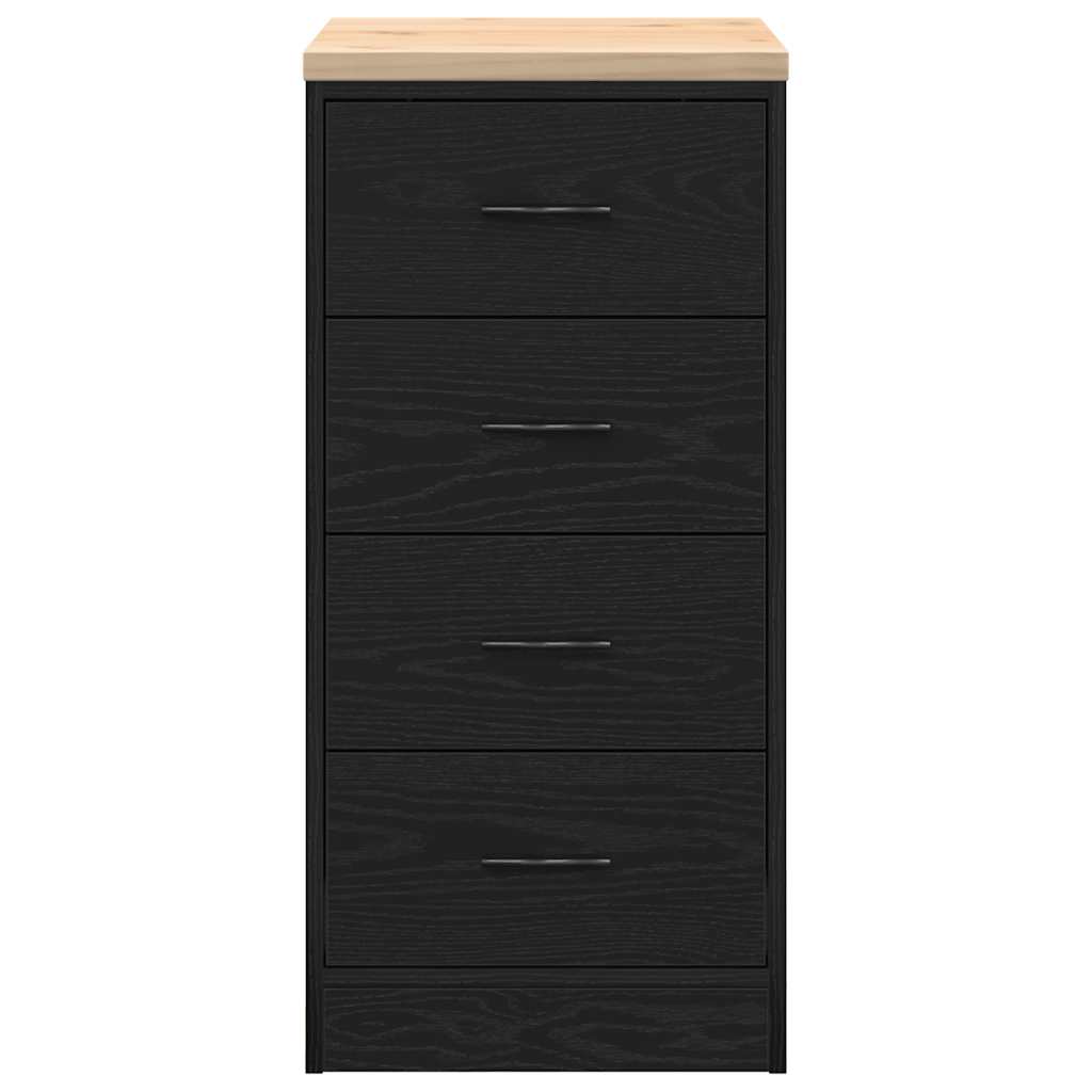 Garažni ormar za odlaganje crni 40x51x85 cm masivne borovine