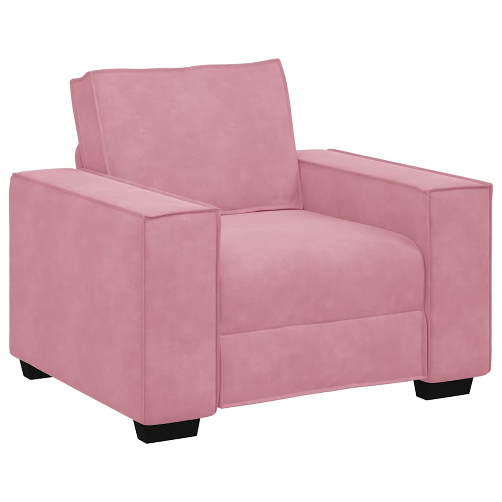 3-dijelni set sofa s jastucima, ružičasti baršun
