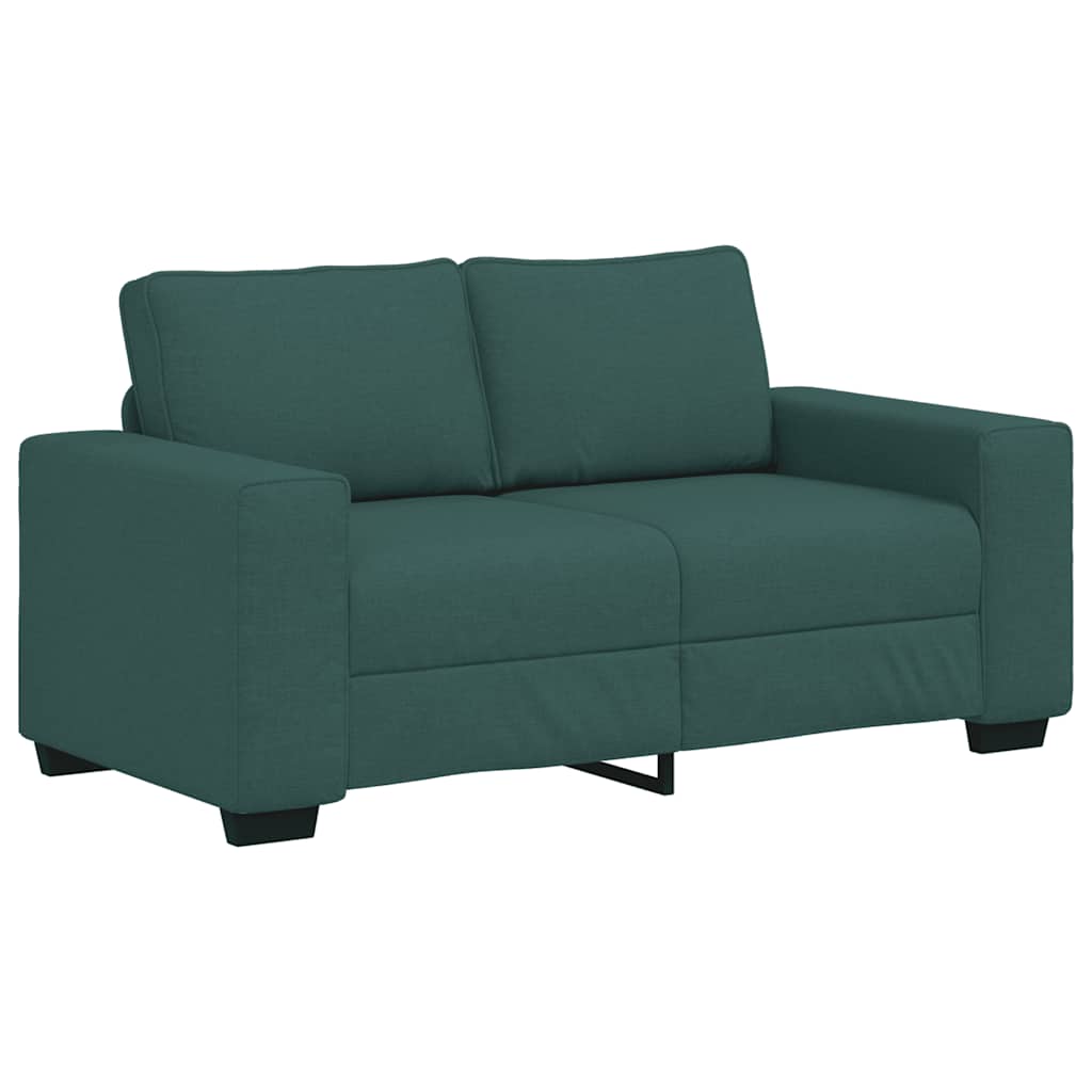 3-dijelni set sofa s jastucima, tamnozelena tkanina