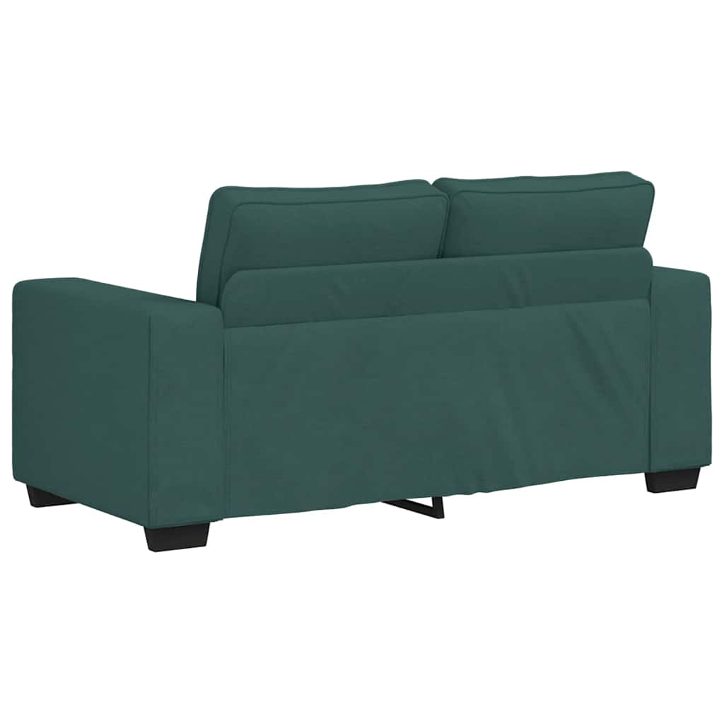 3-dijelni set sofa s jastucima, tamnozelena tkanina