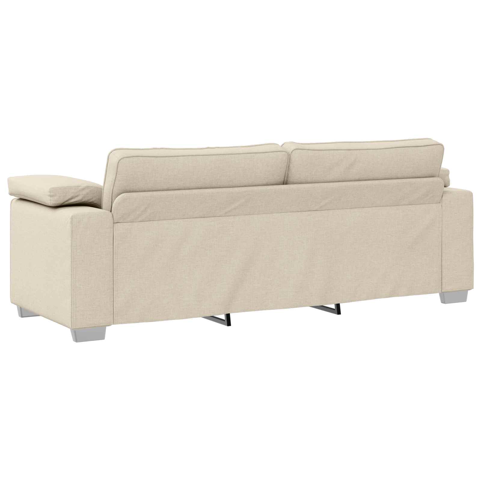 Sofa 2 pcs Bež 219 x 80 x 82 cm Platnasta tkanina