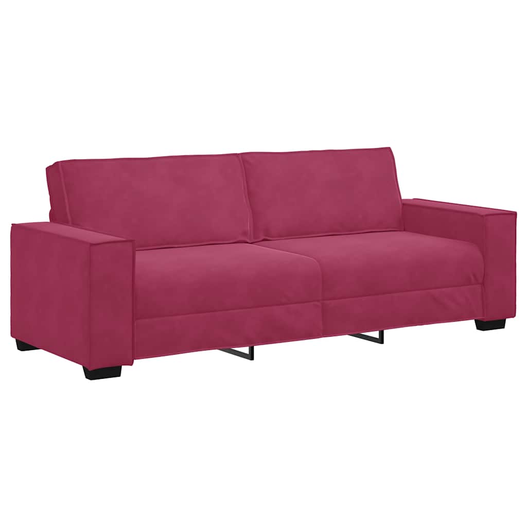 Dvodijelni set sofa s jastucima, vinsko crveni baršun
