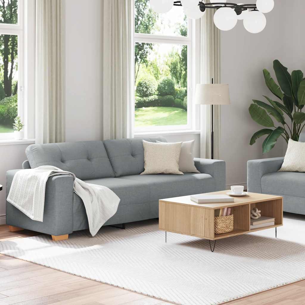 Dvodijelni set sofa s jastucima, svijetlo siva tkanina