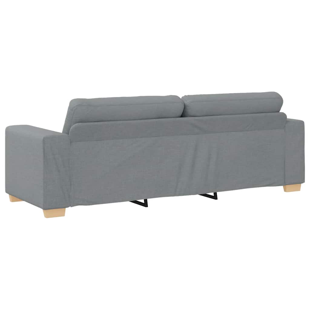 Dvodijelni set sofa s jastucima, svijetlo siva tkanina