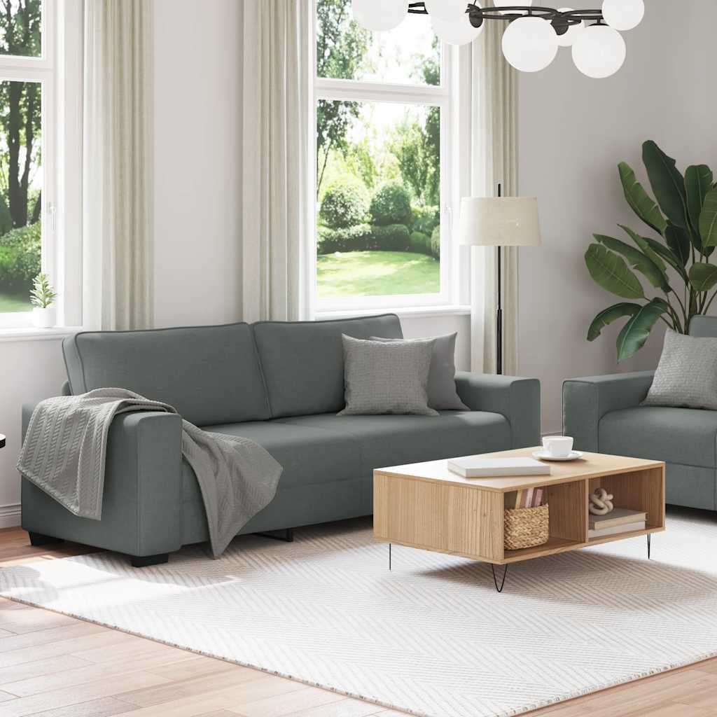 Dvodijelni set sofa s jastucima, tamno siva tkanina