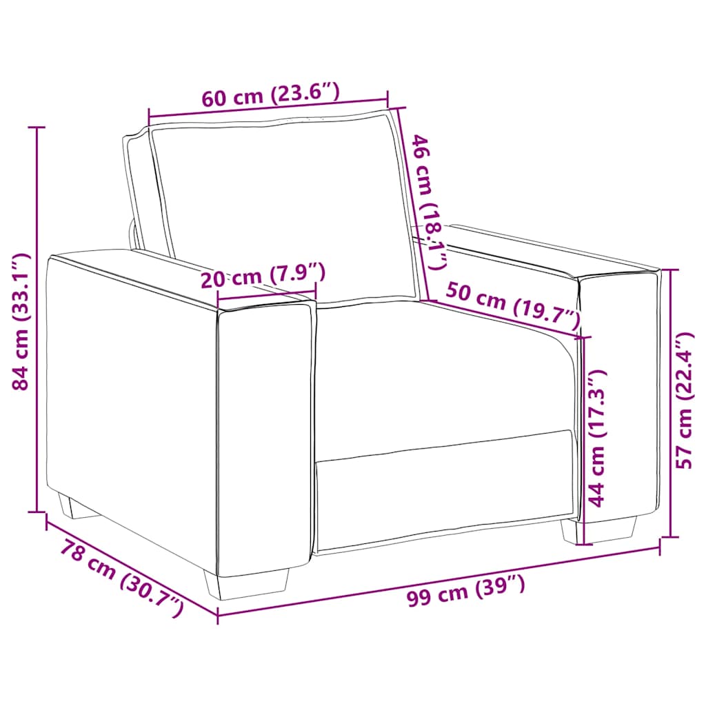 Sofa fotelja tamno siva 100x78x84 cm baršun
