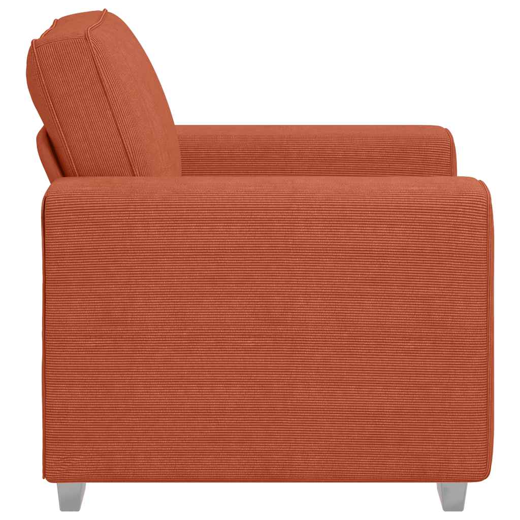 Sofa fotelja crveno narančasta 100x77x82 cm korduro tkanina