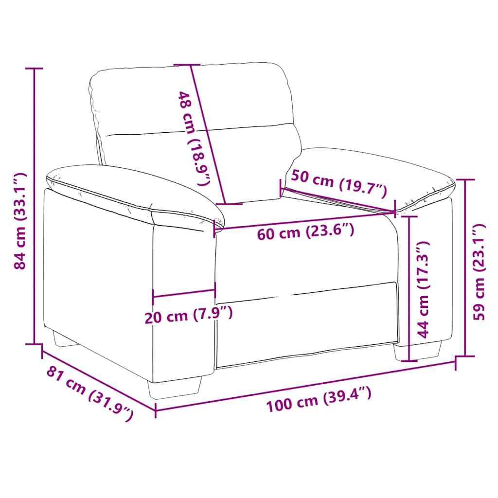 Sofa fotelja 100x81x84 cm lanena