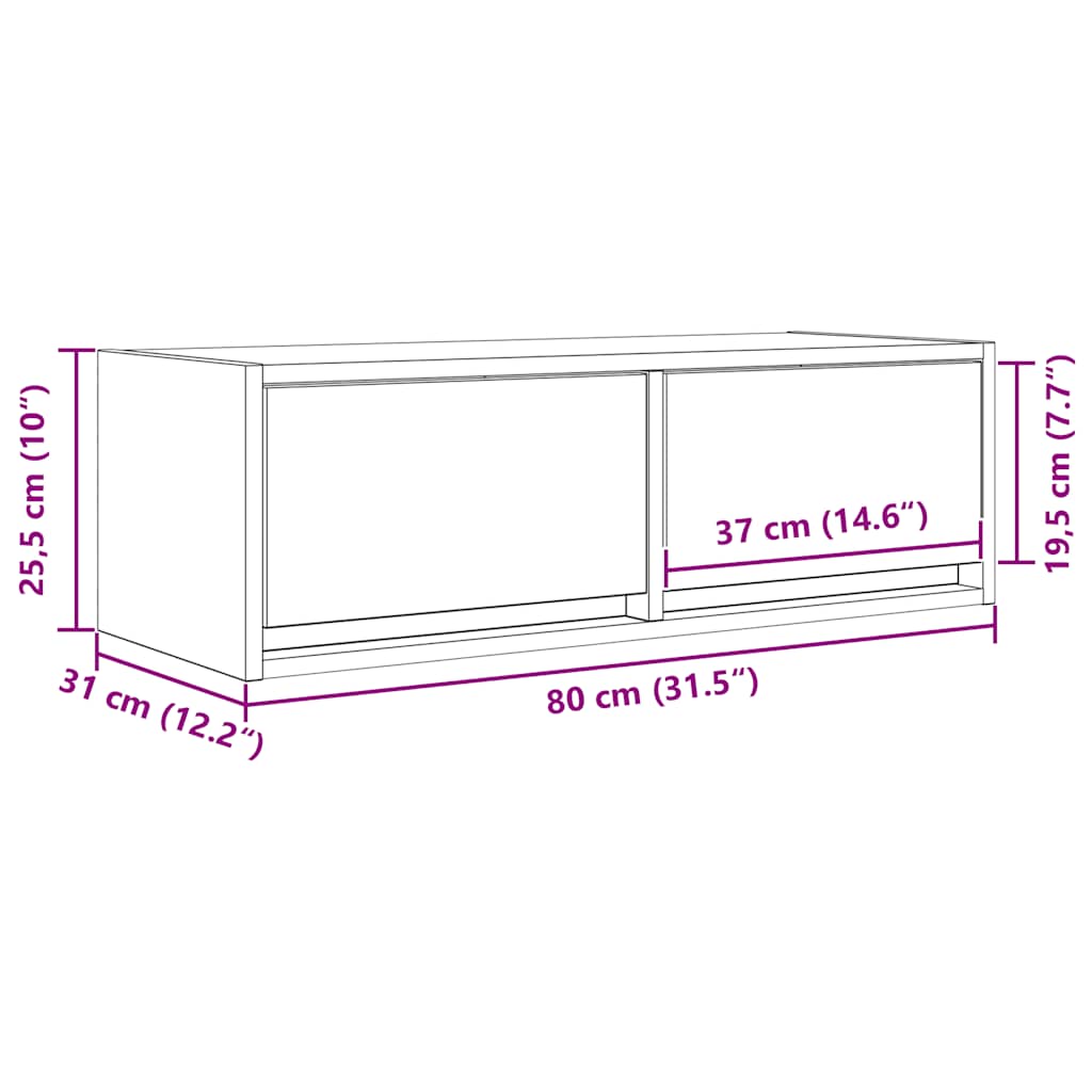 TV ormarići 2 kom hrast sonoma 80x31x25,5 cm konstruirano drvo