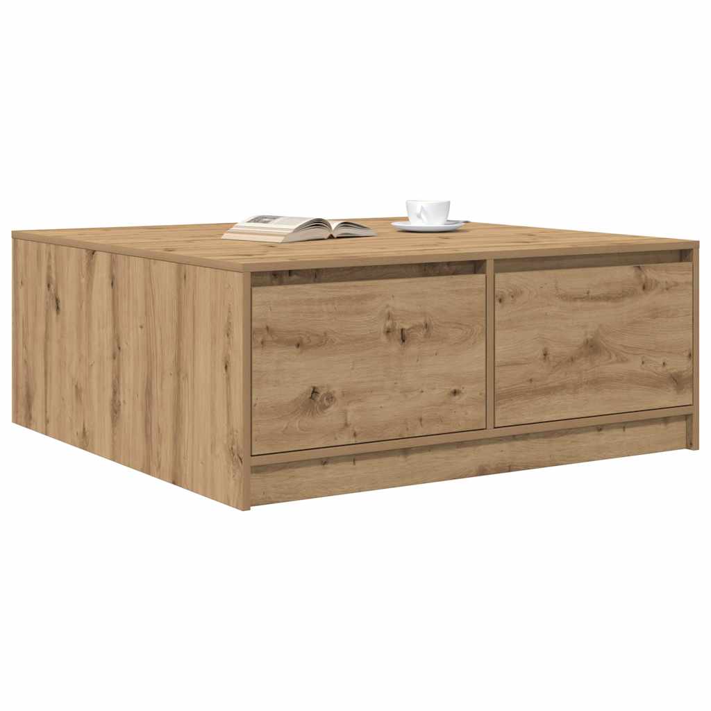 stol za kavu s ladicama artisan hrast 100x100x40 cm