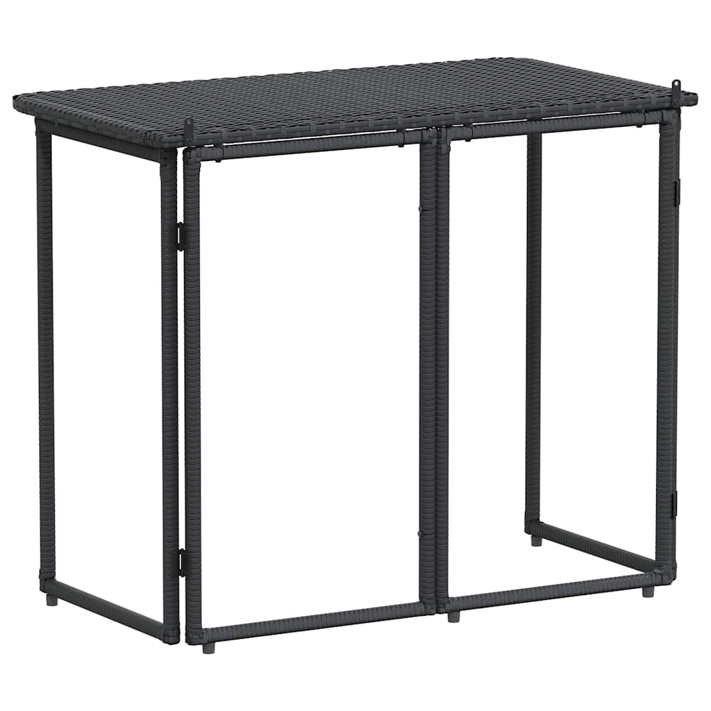 Sklopivi vrtni stol crni 90x51x75 cm poli ratan