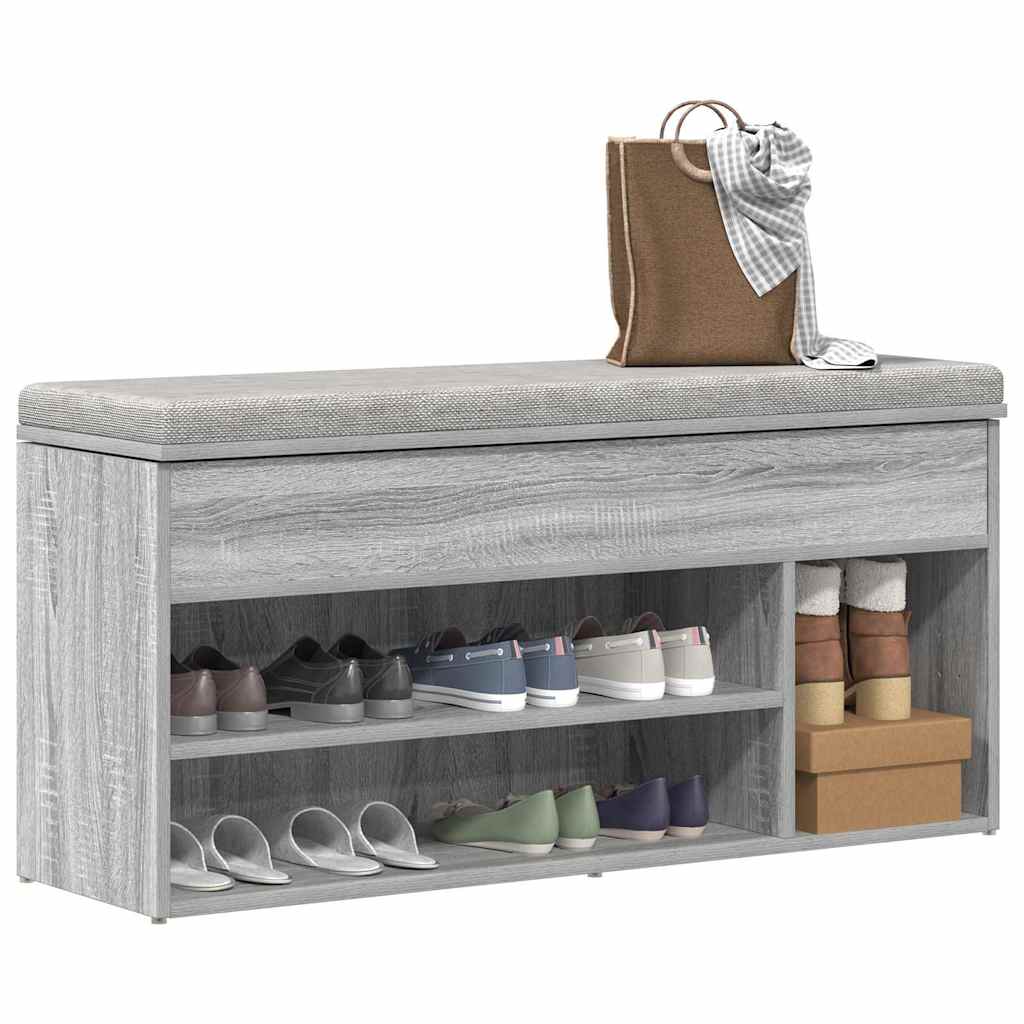 Klupa za cipele boja hrasta 102x30,5x45 cm konstruirano drvo