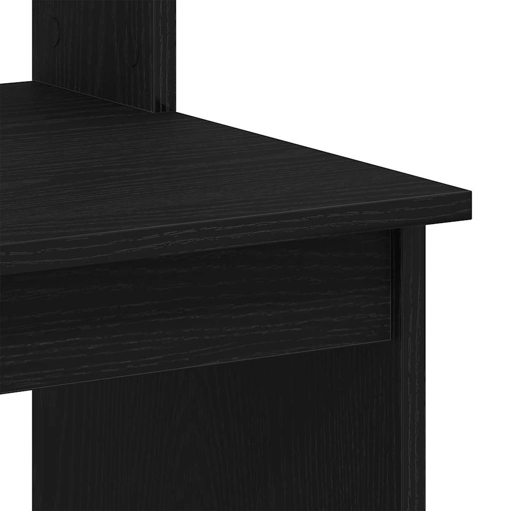 Radni stol s policama Crni hrast 102x45x148 cm Konstruirano drvo