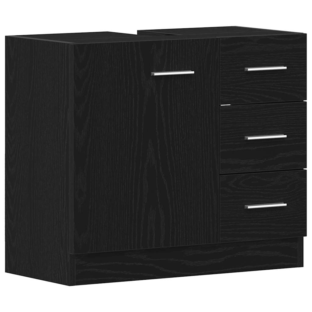 Ormarić za umivaonik crni hrast 63x30x54 cm inženjerski drvo