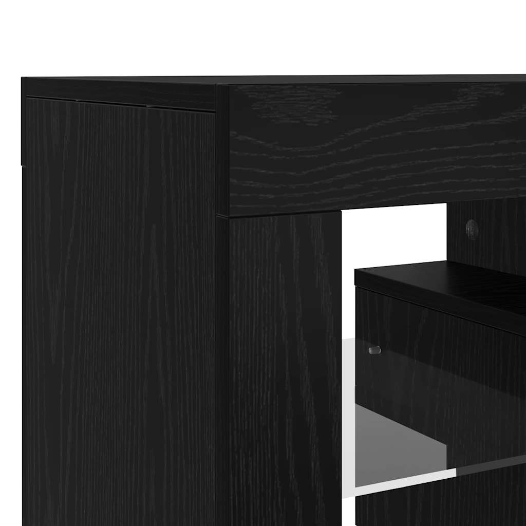 TV ormarić s LED svjetlima crni hrast 140x36,5x40 cm inženjerski drvo