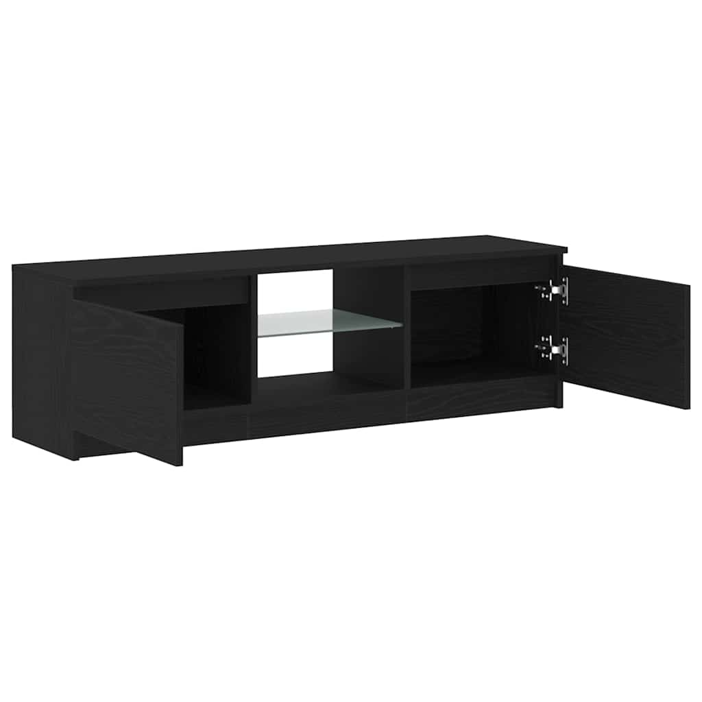 TV ormarić s LED svjetlima crni hrast 120x30x36 cm inženjerski drvo