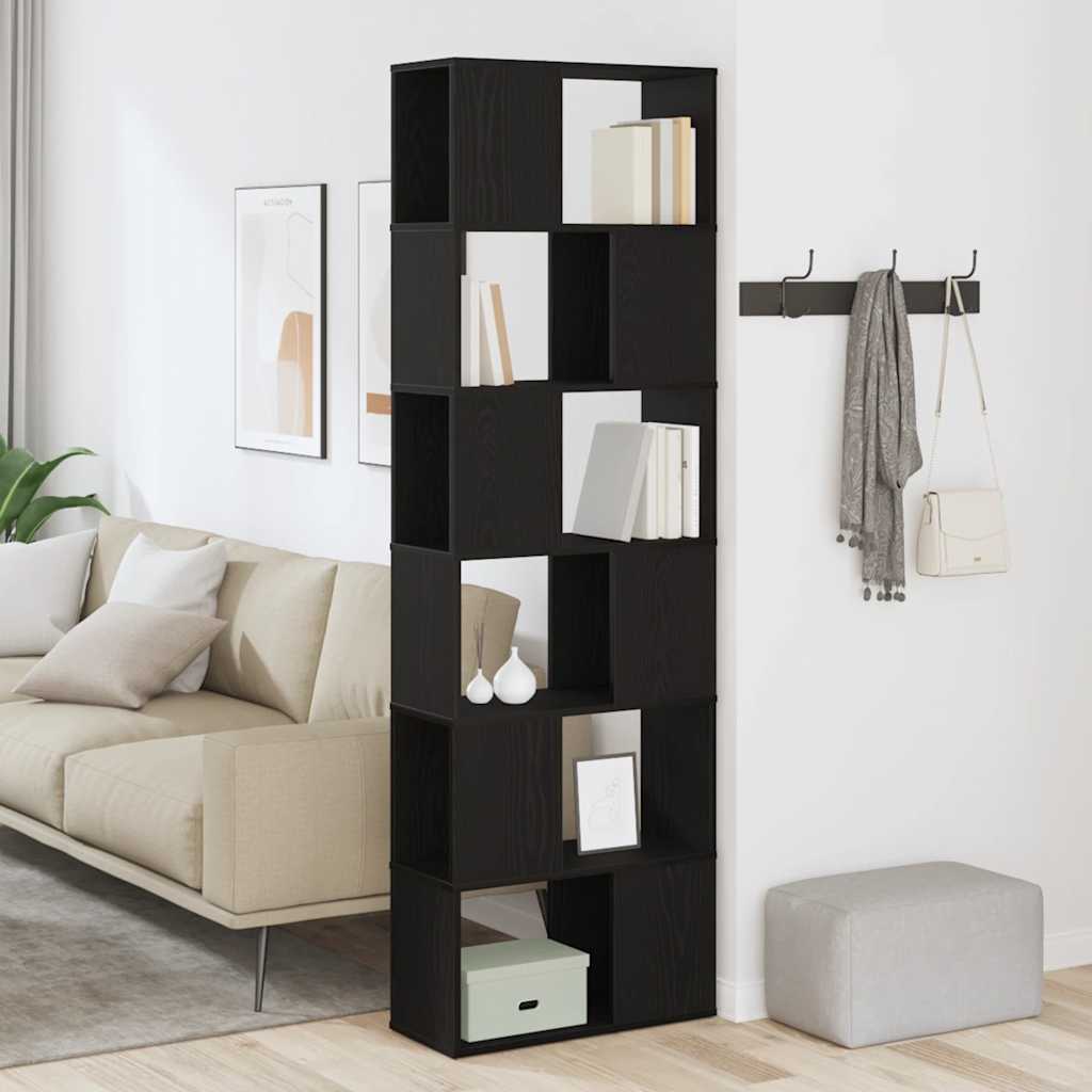 Ormar za knjige/Pregrada za sobu crni hrast 60x24x186 cm