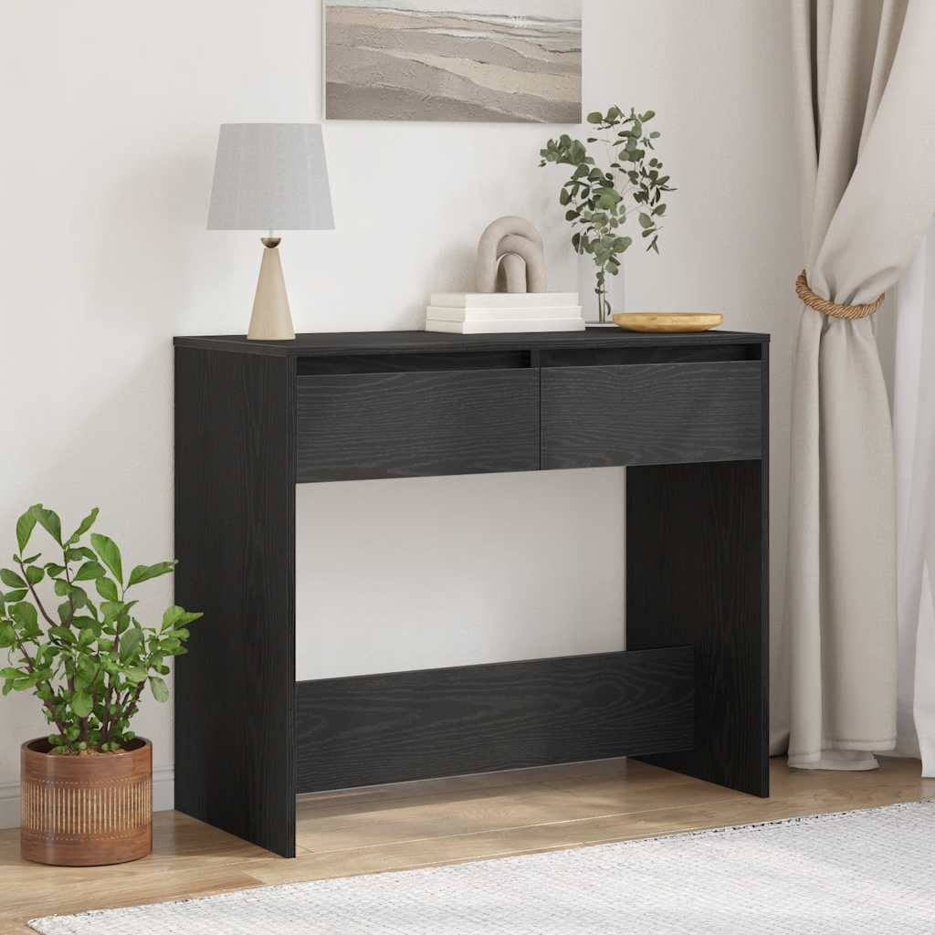 Konzolni stolić crni hrast 89x41x76,5 cm Konstruirano drvo