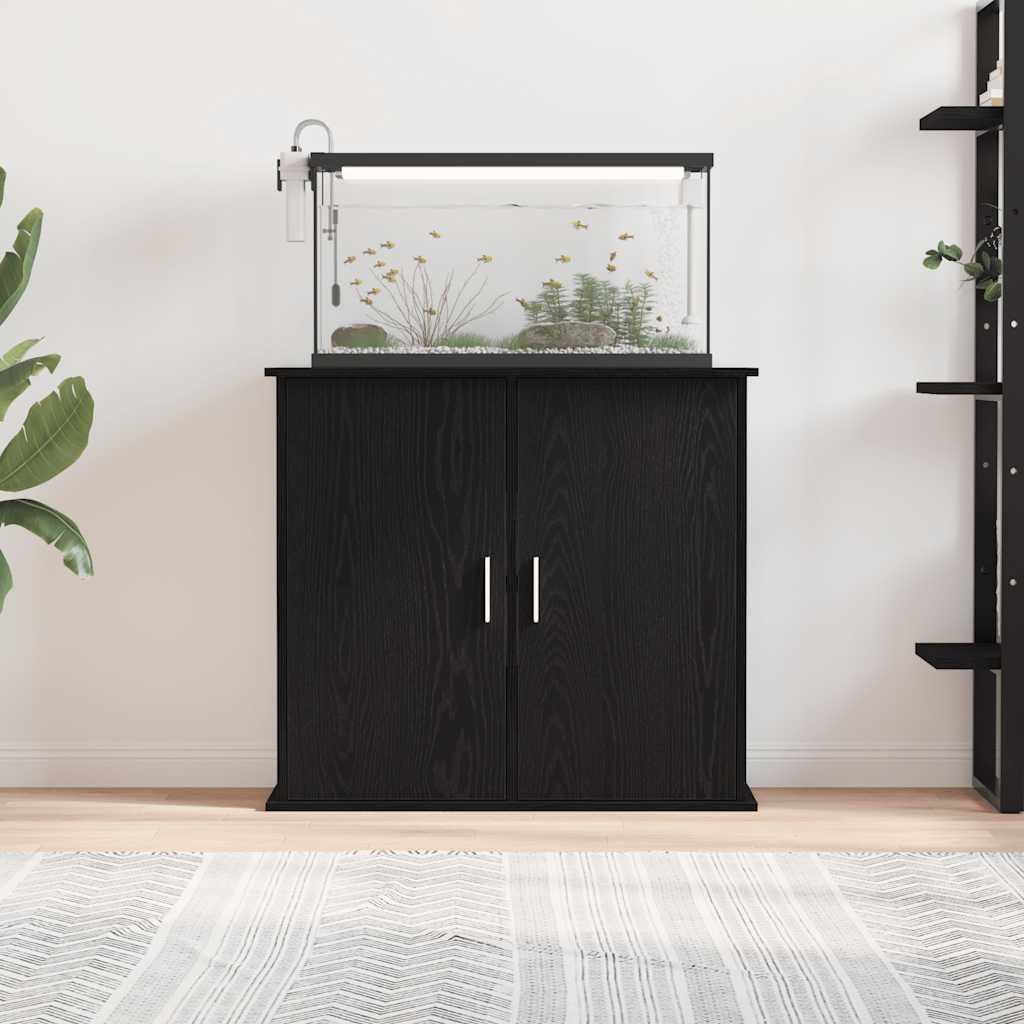 Stalak za akvarij crni hrast 81x36x73 cm Konstruirano drvo