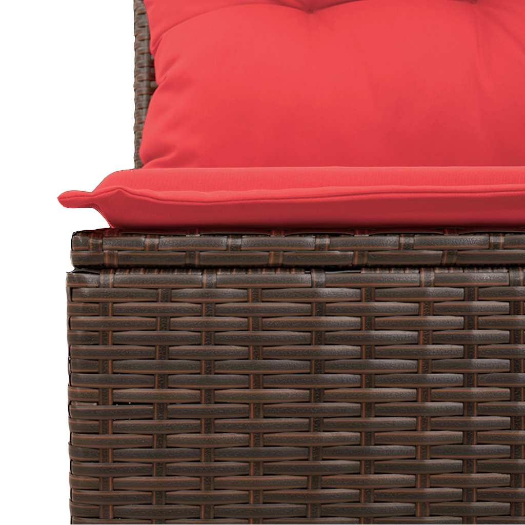Vrtni set od 6 dijelova s jastucima, smeđi poliratan, akacija