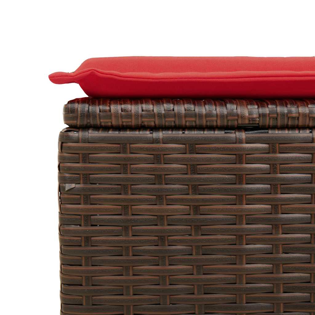 Vrtni set od 6 dijelova s jastucima, smeđi poliratan, akacija