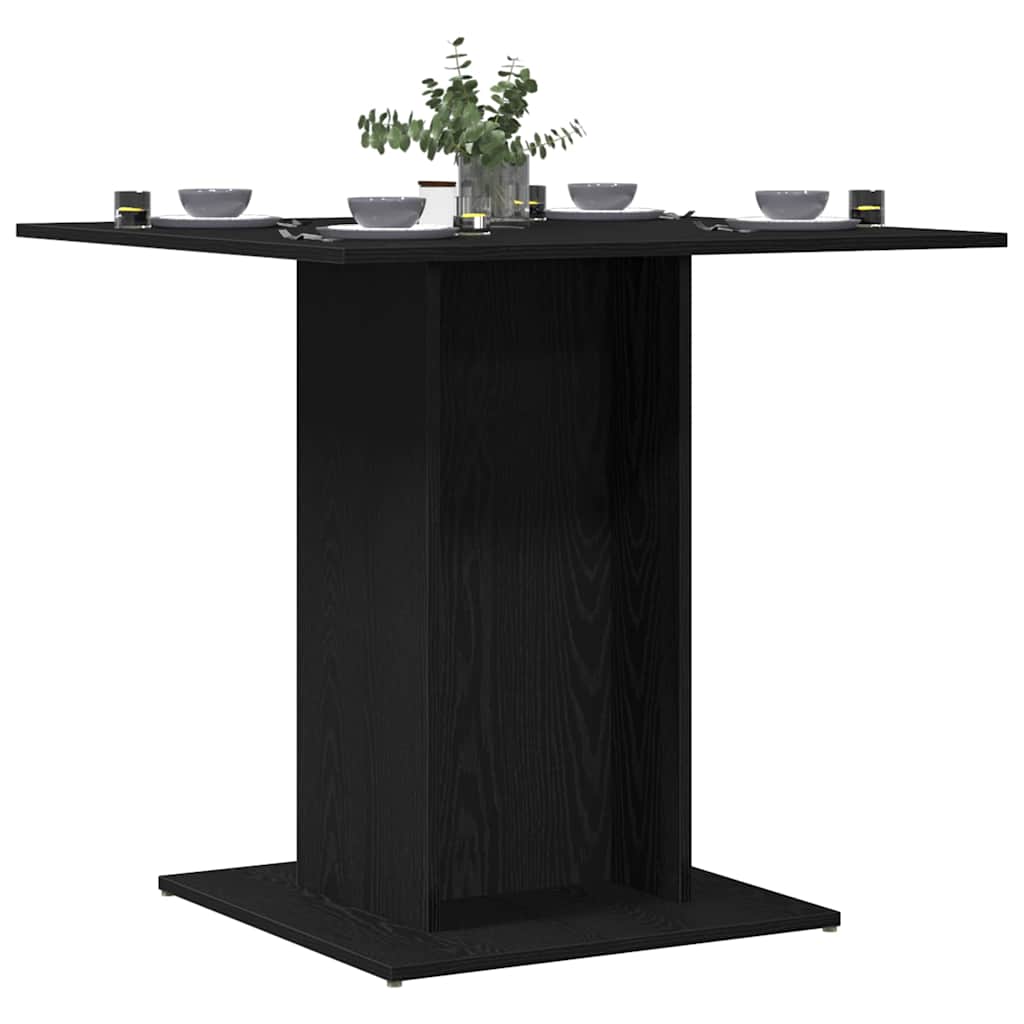 Blagovaonski stol Crni hrast 80x80x75 cm Inženirsko drvo
