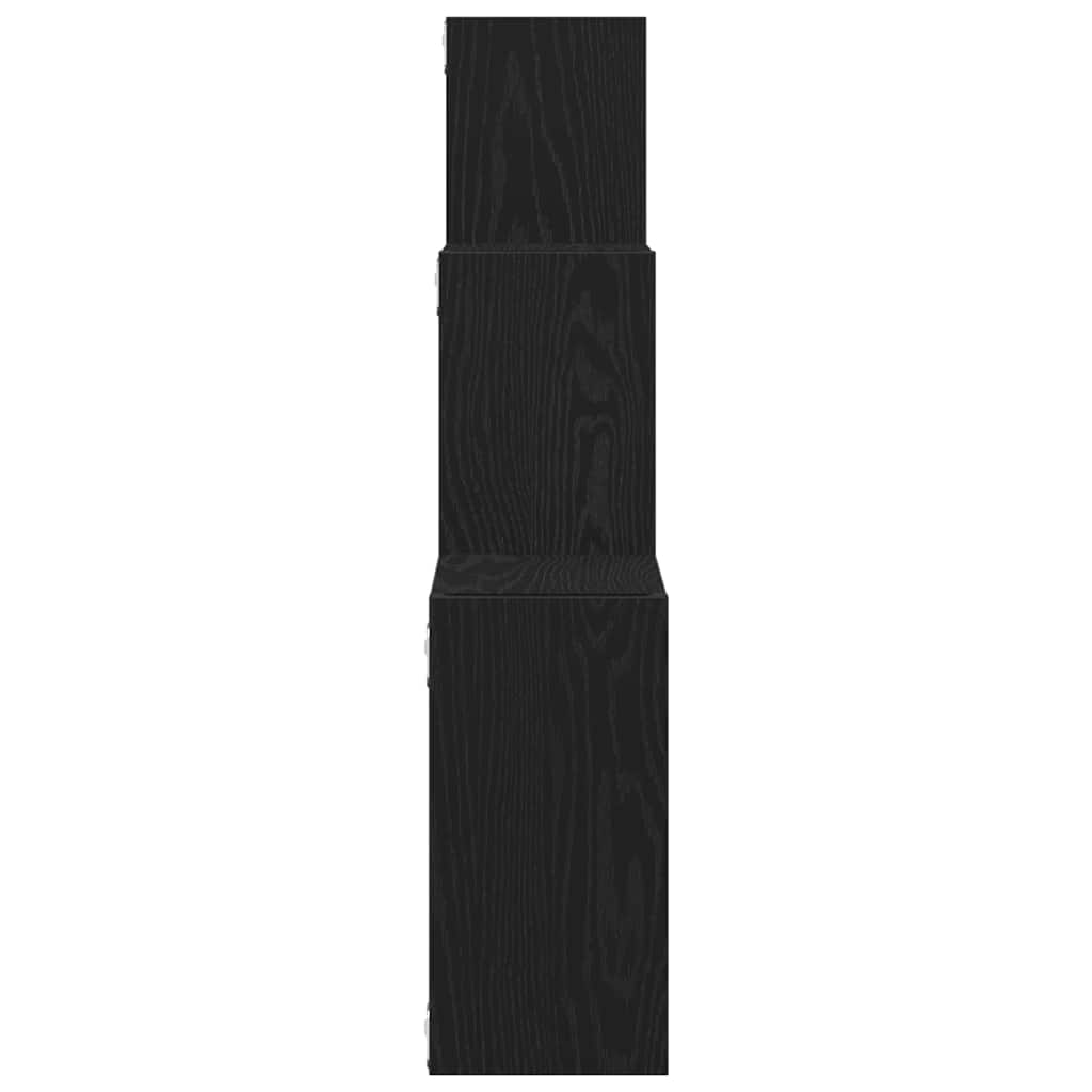 Zidne kockaste police crni hrast 68x15x68 cm inženjerski drvo