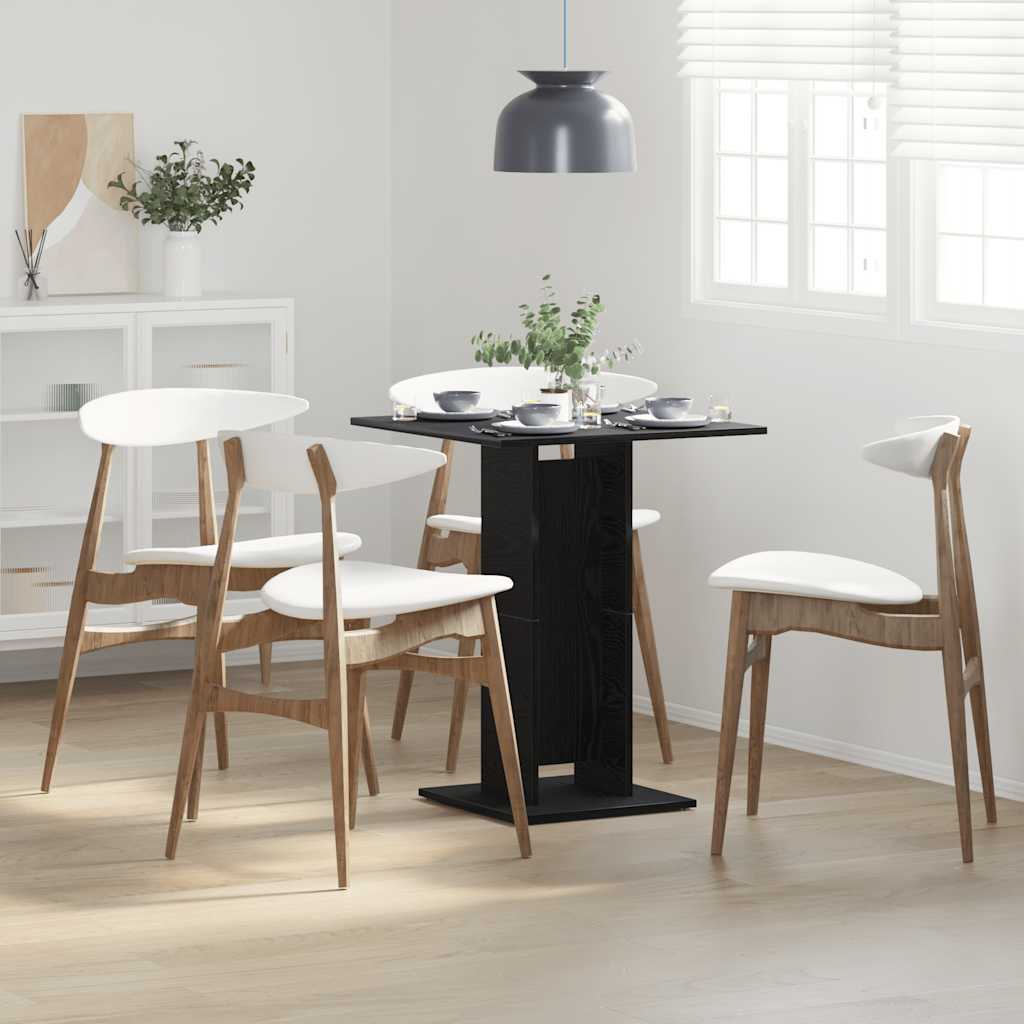 Bistro stol crni hrast 60x60x75 cm inženjerski drvo
