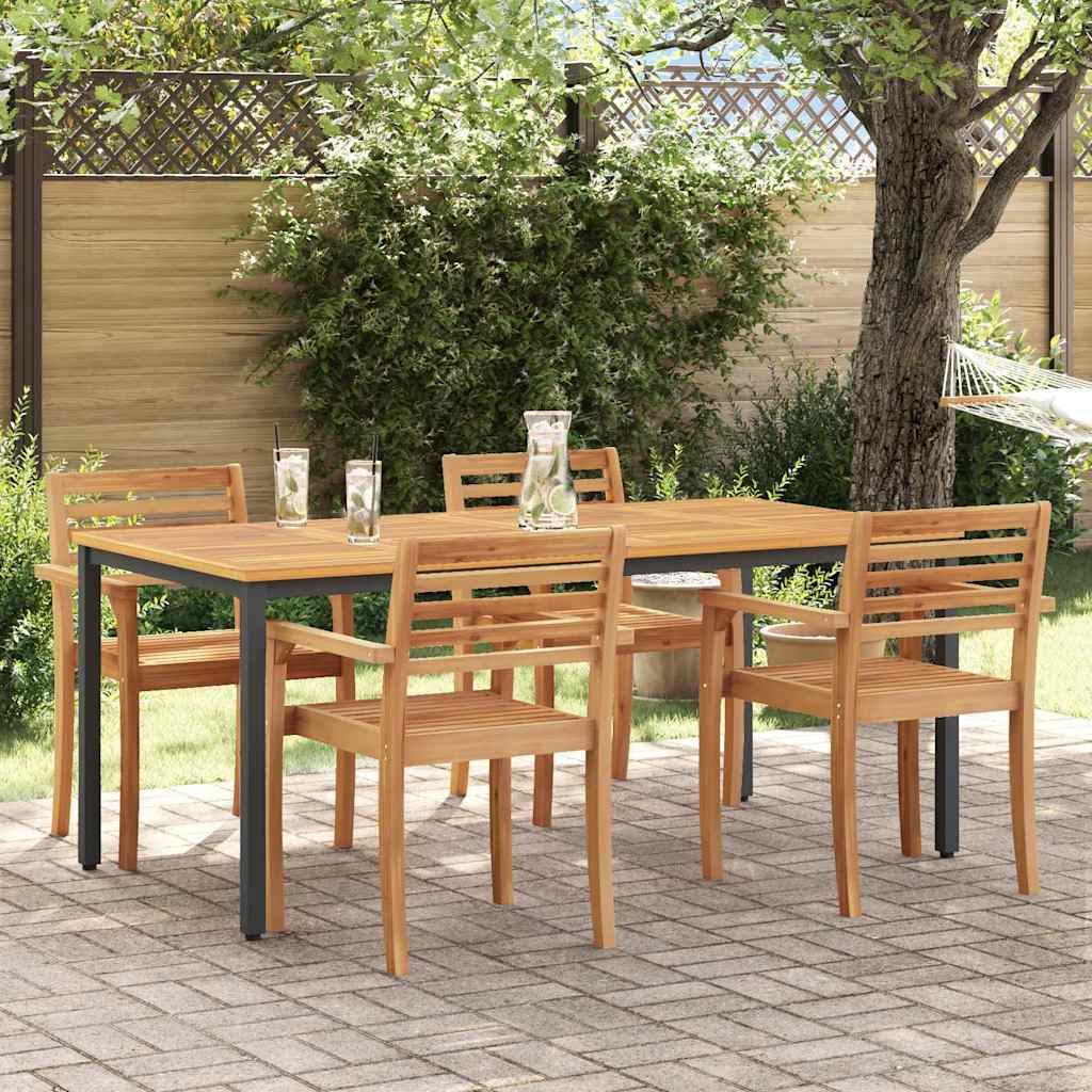Vanjski stol Prirodna i crna 180 x 90 x 75 cm